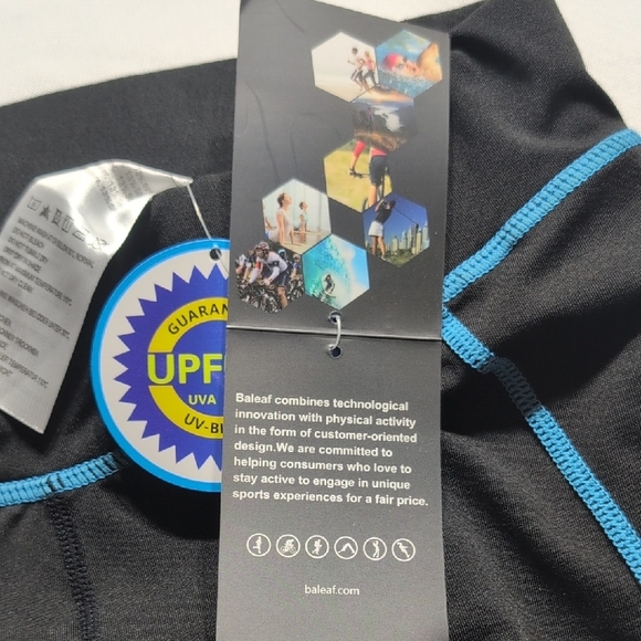 Baleaf Legging Womens Medium NWT Black Padded Cycling Athletic UPF 50+ Zip Ankle - Picture 7 of 12